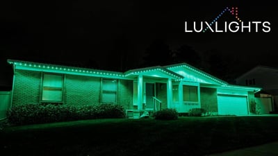 green permanent outdoor lights