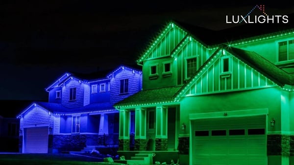 blue and green permanent Christmas lights