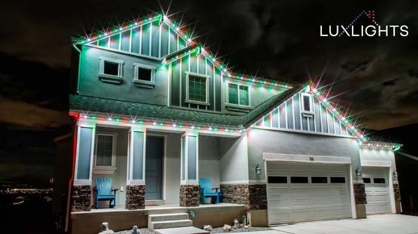 green, white, and, red permanent Christmas lights