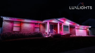 red and white permanent outdoor lights